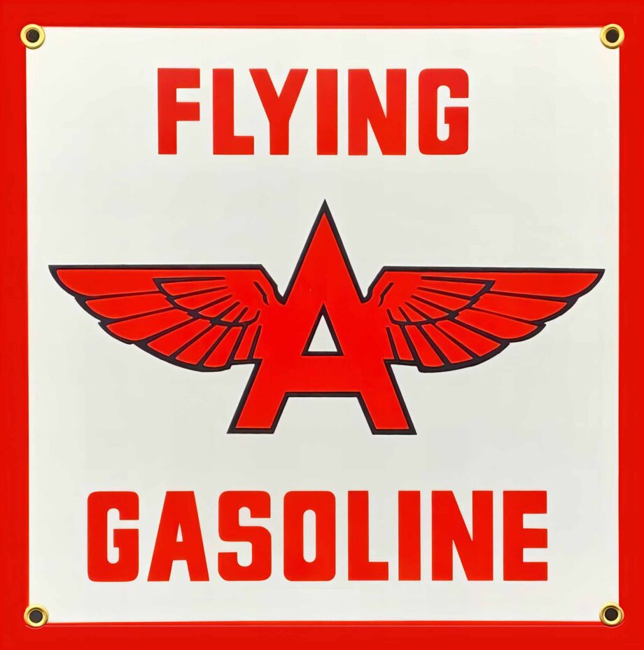 Flying "A" Gasoline Square Porcelain Sign 10" x 10"