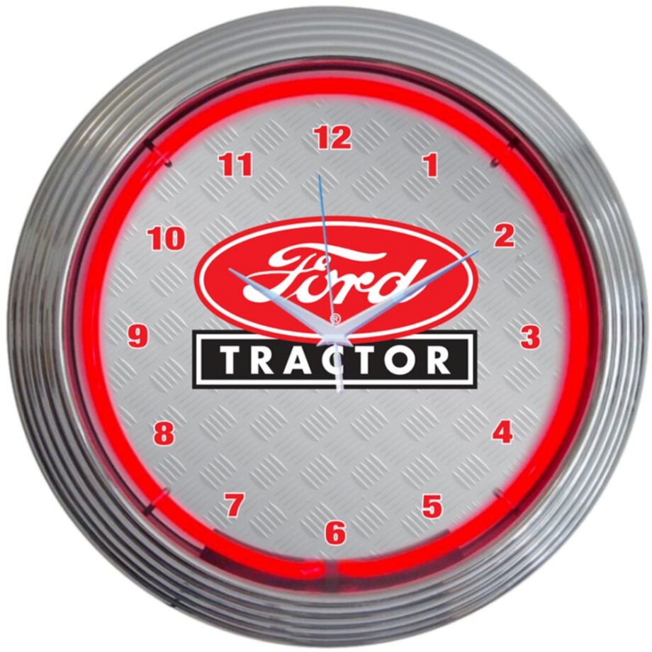 Ford Tractor Red Neon Clock
