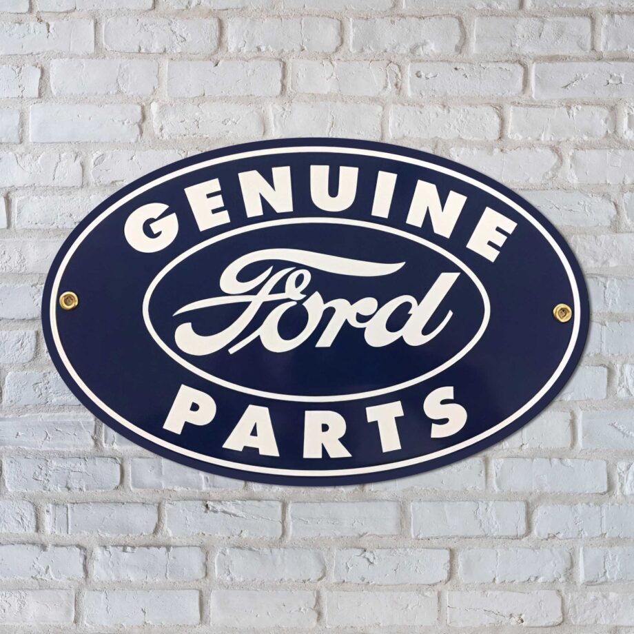 Ford Genuine Parts Oval Porcelain Sign 11.75" x 7.5"