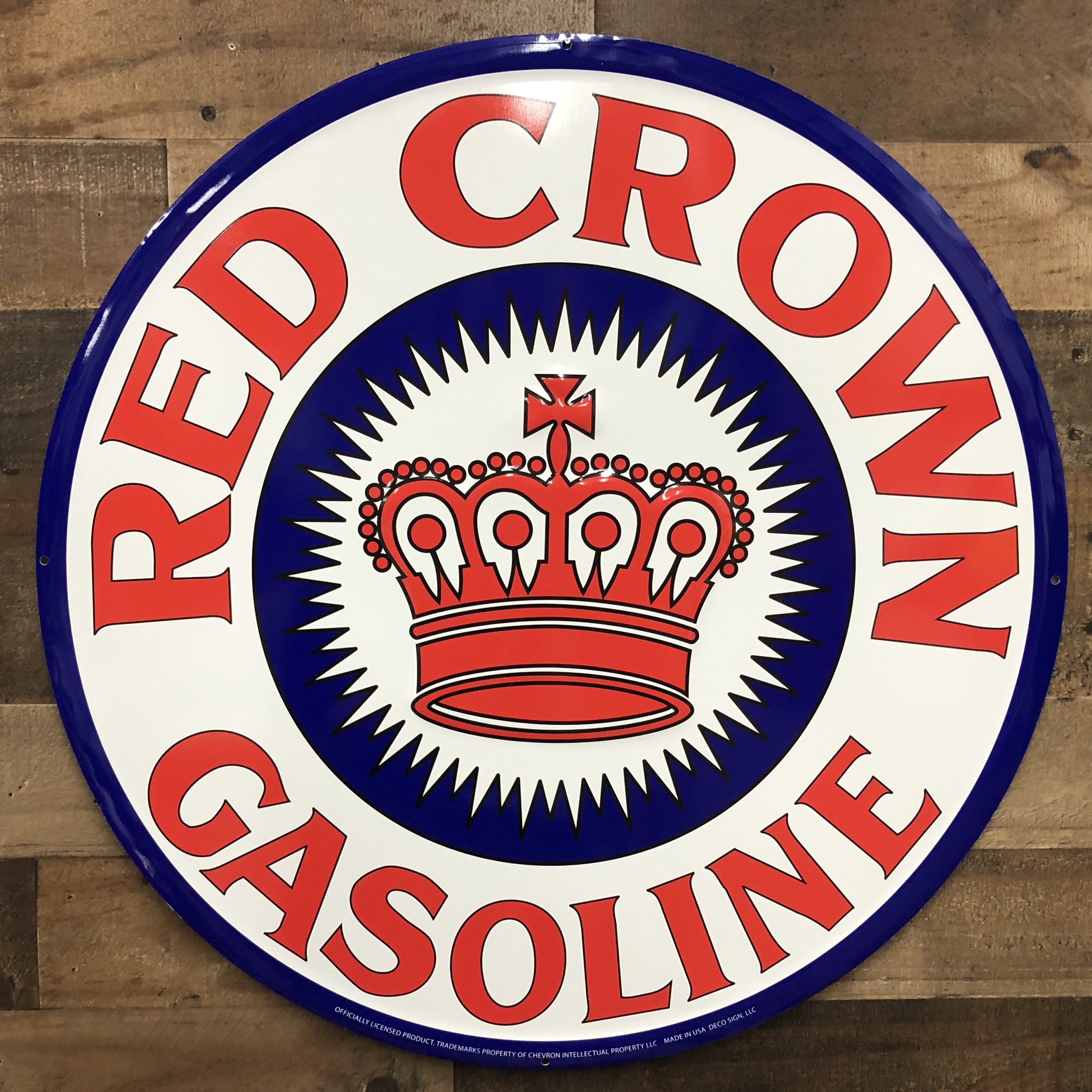 24" Red Crown Gasoline Sign