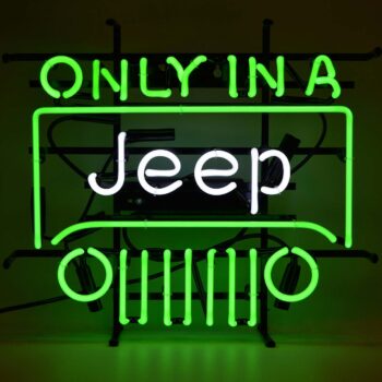 Jeep Neon Sign Green & White Light
