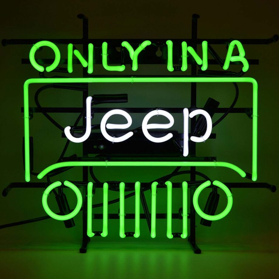 Jeep Neon Sign Green & White Light