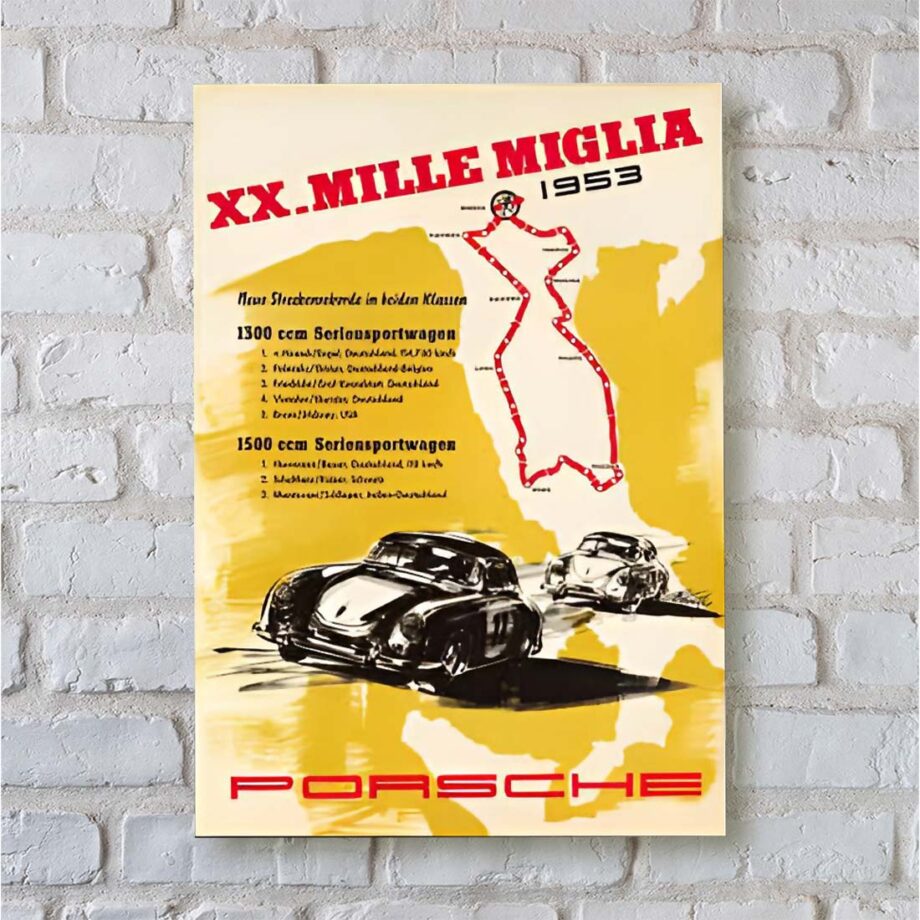Porsche 1953 XX Mille Miglia Racing Poster