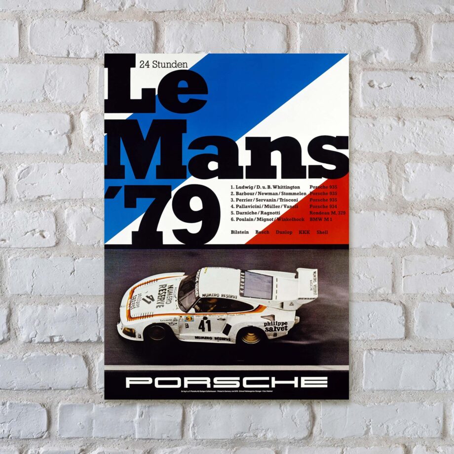 Porsche 1979 Racing Poster Le Mans 79 Garage Art