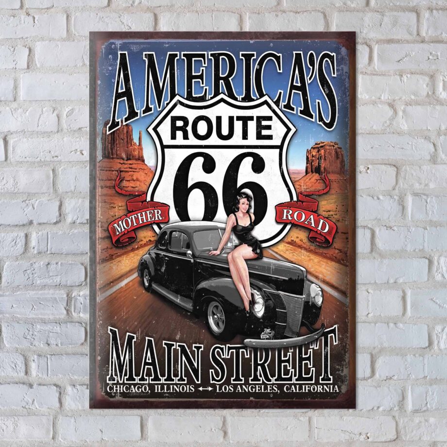 Route 66 America's Highway Pinup Mother Road Magnet