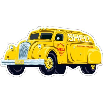 Shell Fuel Tanker Sign Yellow 24"