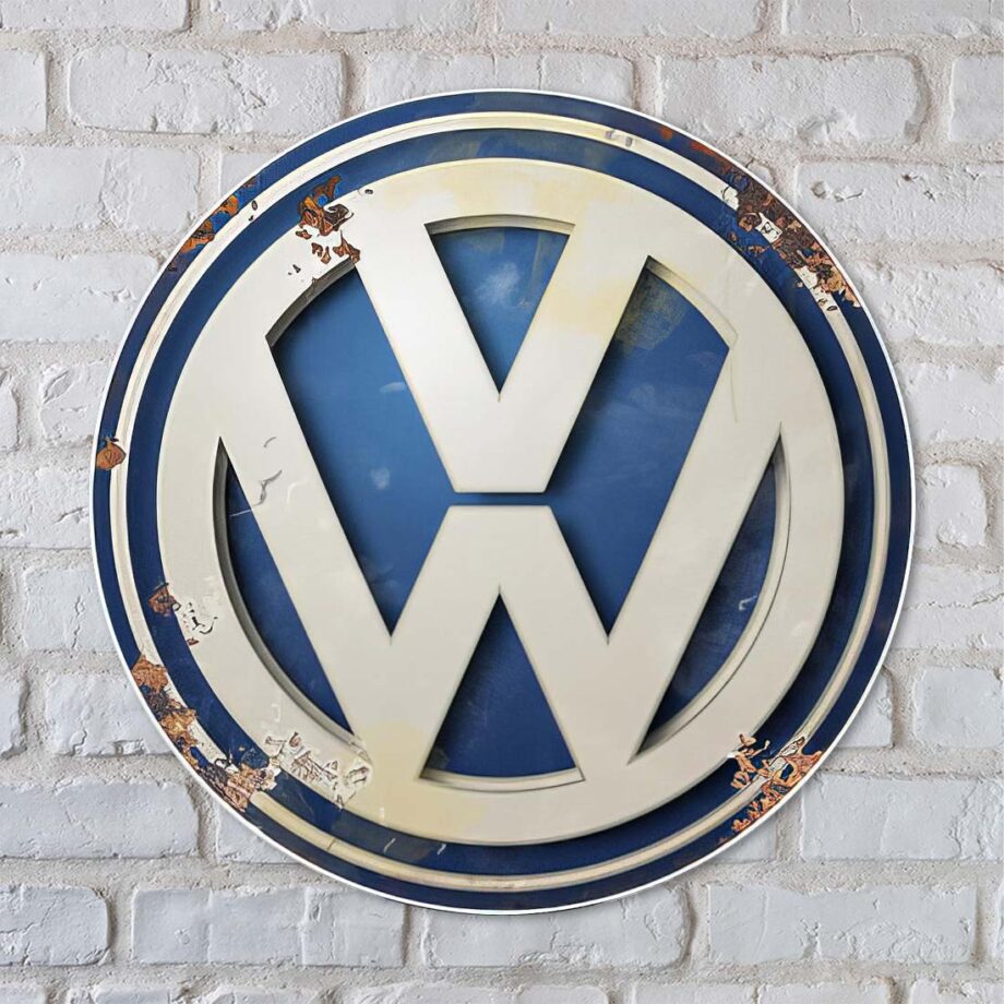 Vintage Volkswagen VW Sign Large with Patina look