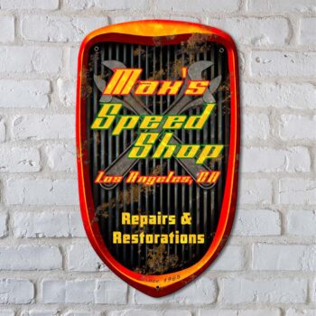 Speed Shop Grill Personalized Sign