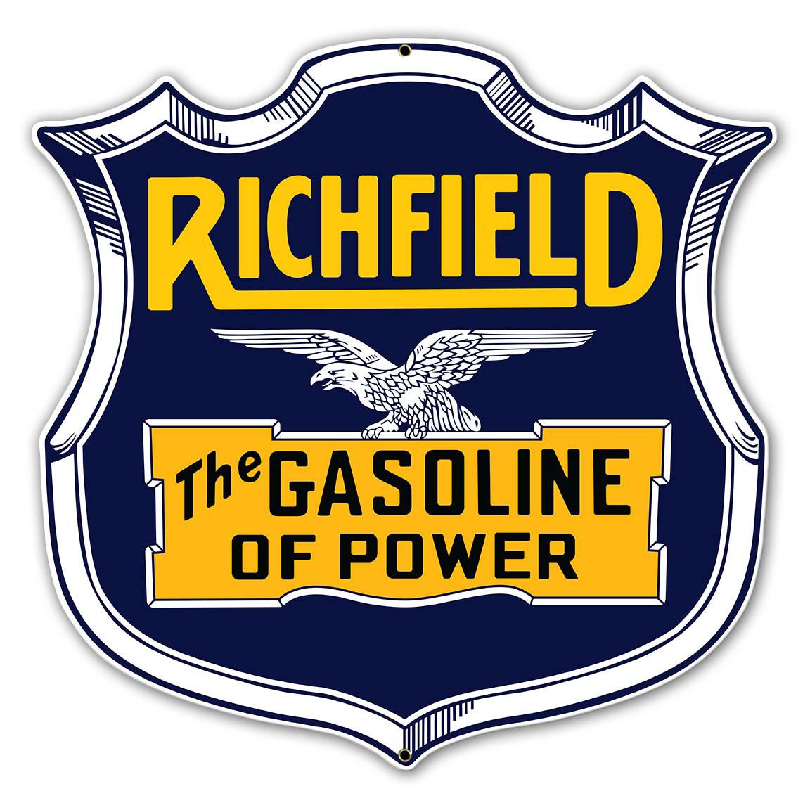 Richfield The Gasoline Of Power Shield Sign