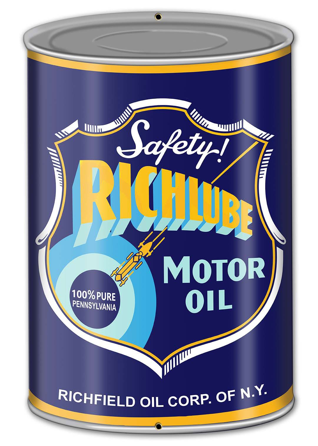 Richlube Oil Can Sign
