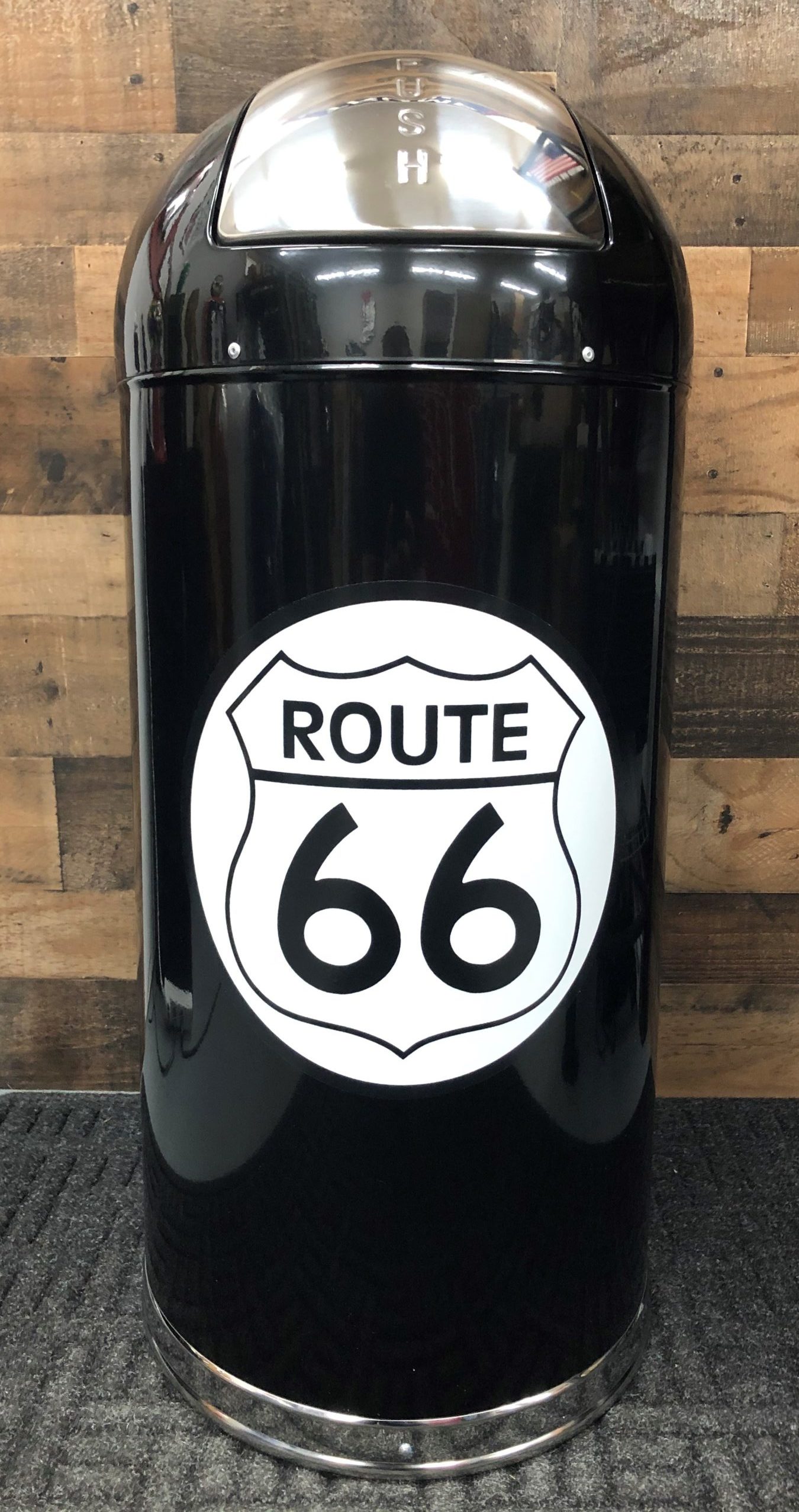 Route 66 Retro Style Trash Can