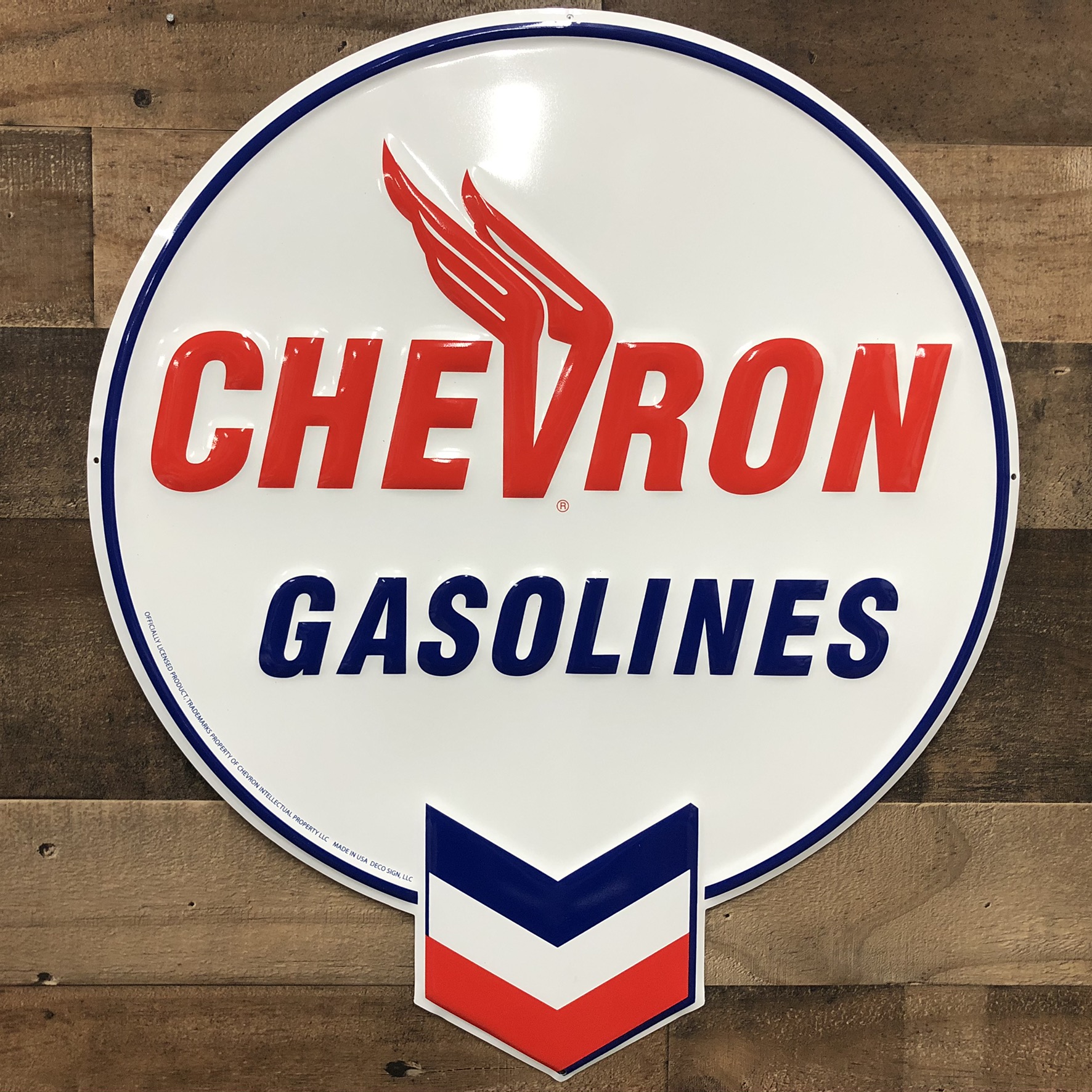 21" Chevron Gasoline Die-cut Sign