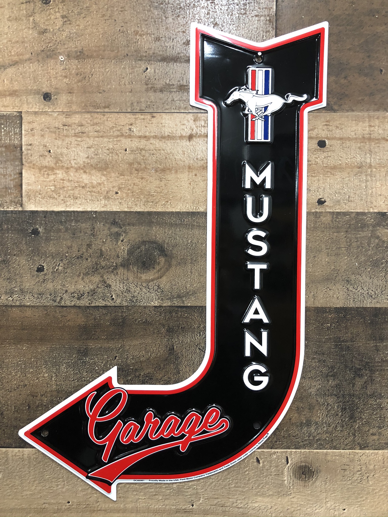 Mustang Garage Arrow Tin Sign
