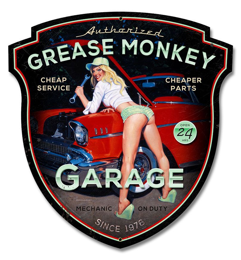 Authorized Grease Monkey Garage Sign | Garage Art