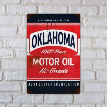 Oklahoma Motor Oil Sign Garage Art