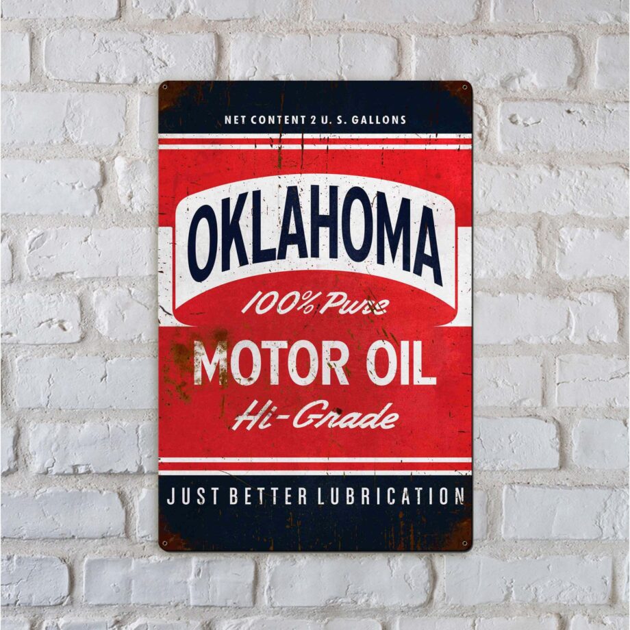 Oklahoma Motor Oil Sign Garage Art