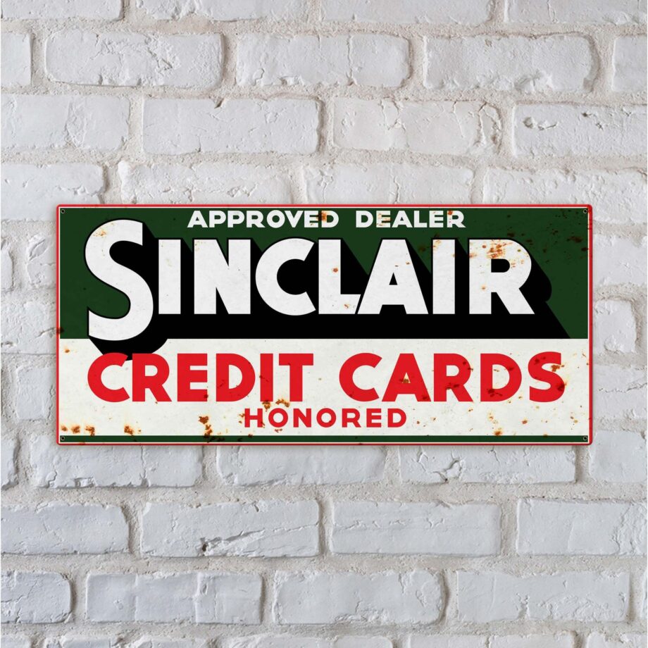 Sinclair Credit Card Sign Vintage Credit Card Sign