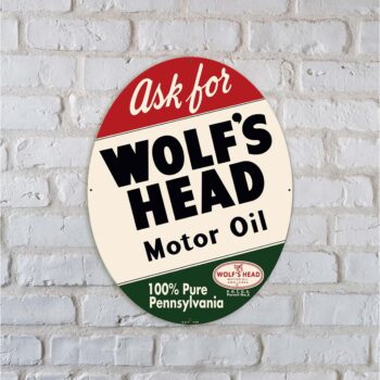 Motor Oil Oval Sign on Garage Art