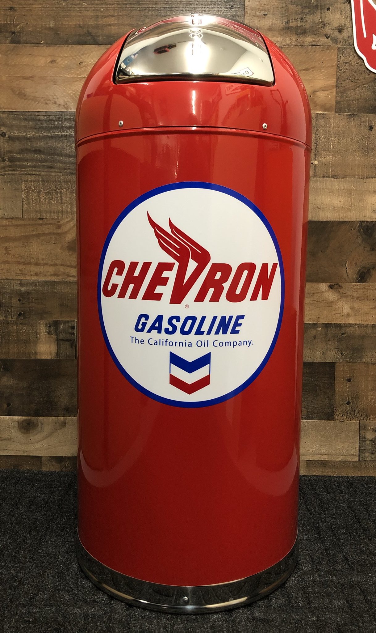 Chevron Gasoline Trash Can