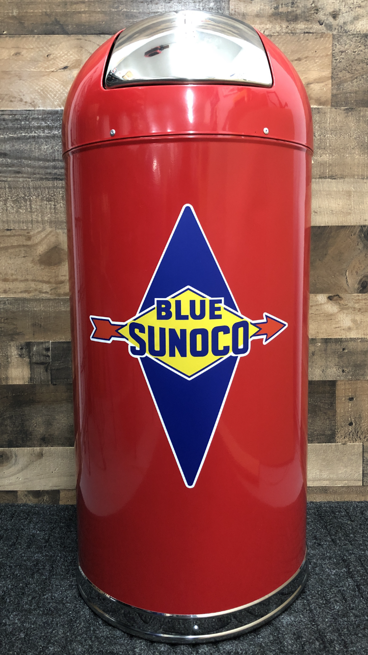 Blue Sunoco Gasoline Retro Style Trash Can - GA28098