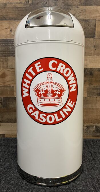 White Crown Gasoline Retro Style Trash Can - GA28131