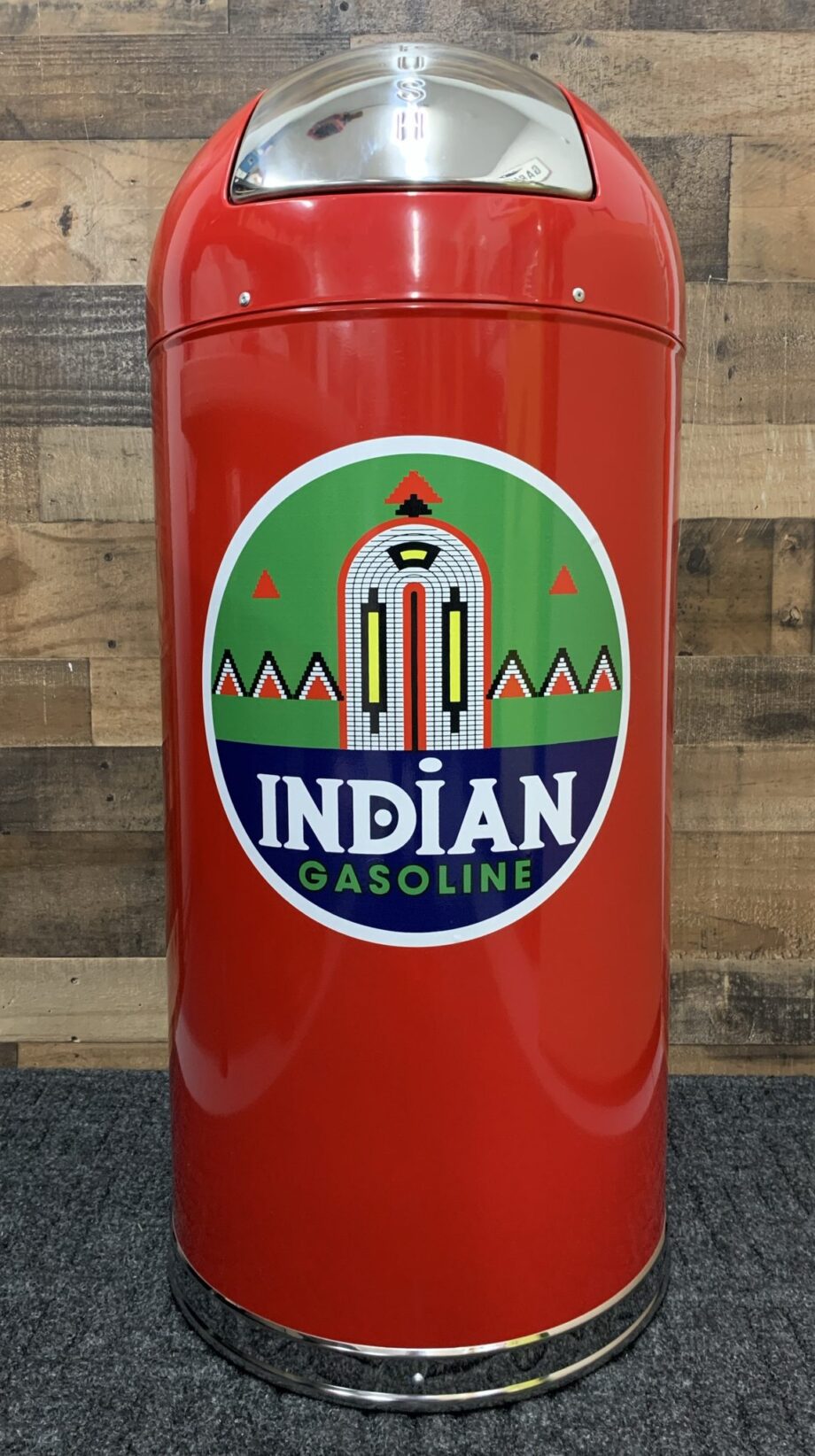 Indian Gasoline Retro Style Trash Can
