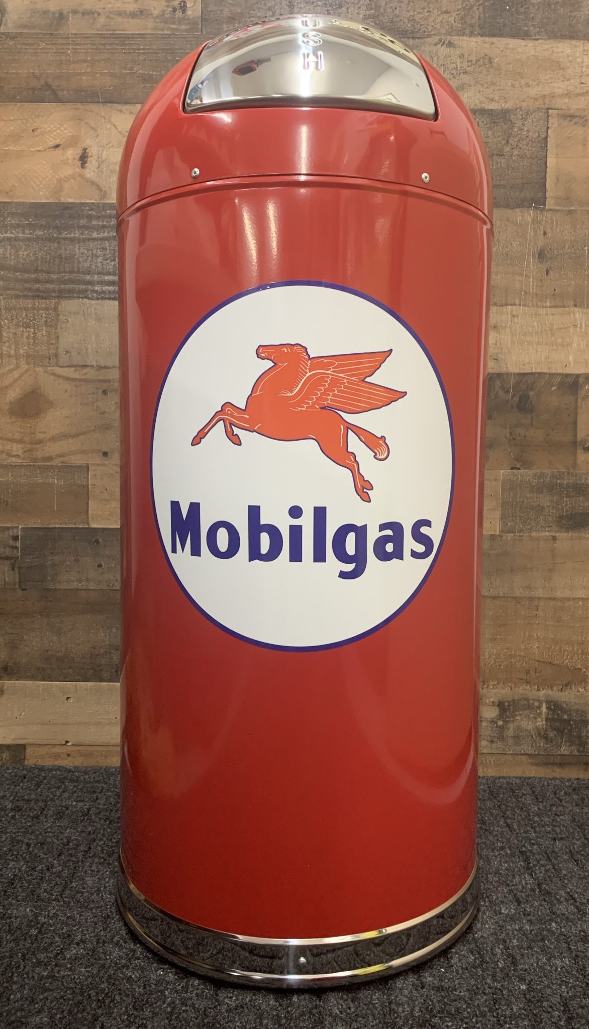 Mobil Gas Trash Can
