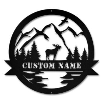Alpine Moose Cutout Sign That You Can Personalize With Your Own Name