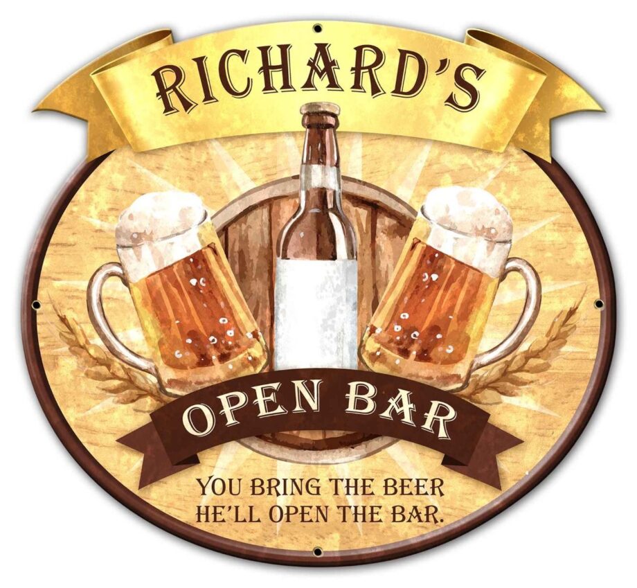 Open Bar Sign - Personalized