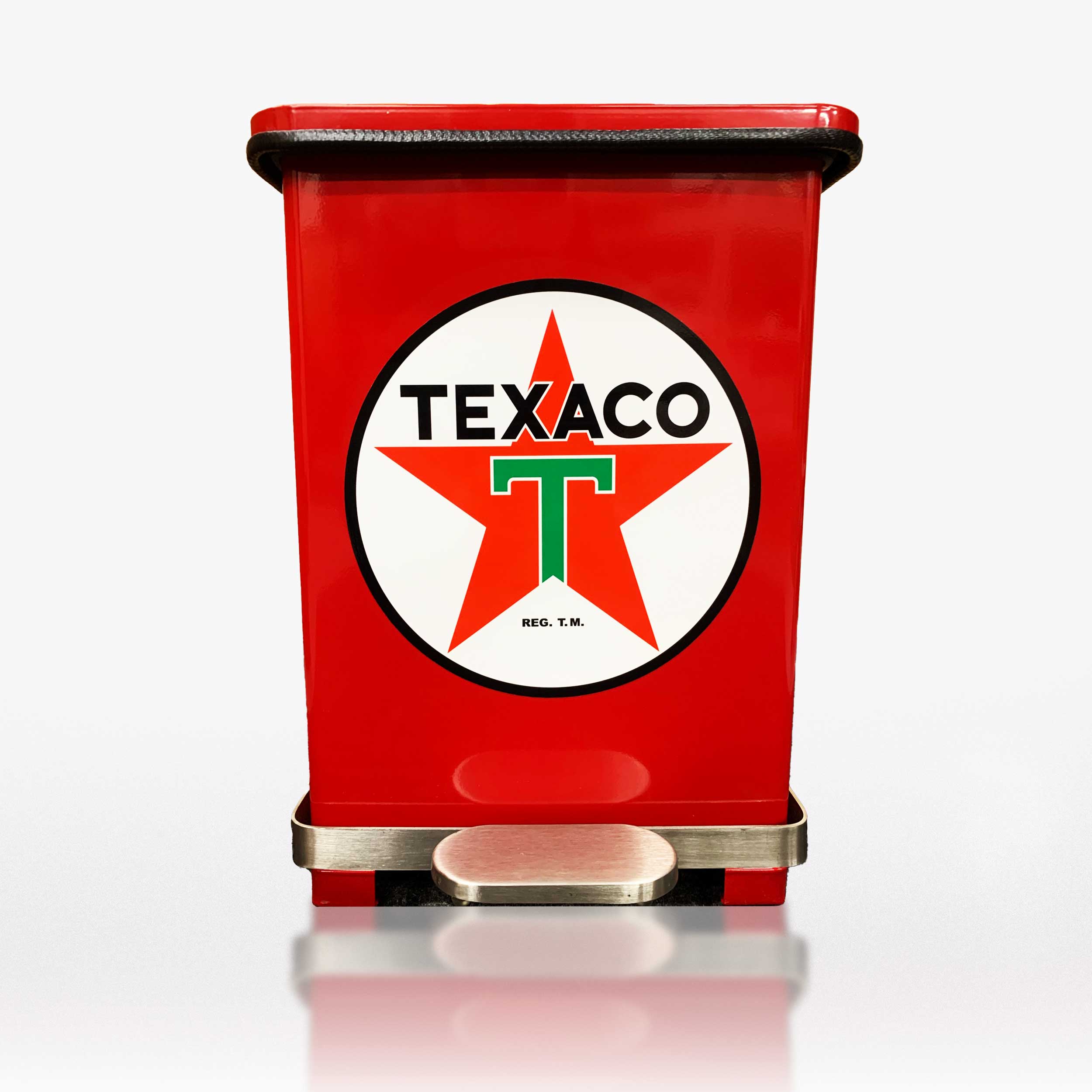 Texaco Gasoline Step On Rag Bin Or Trash Can