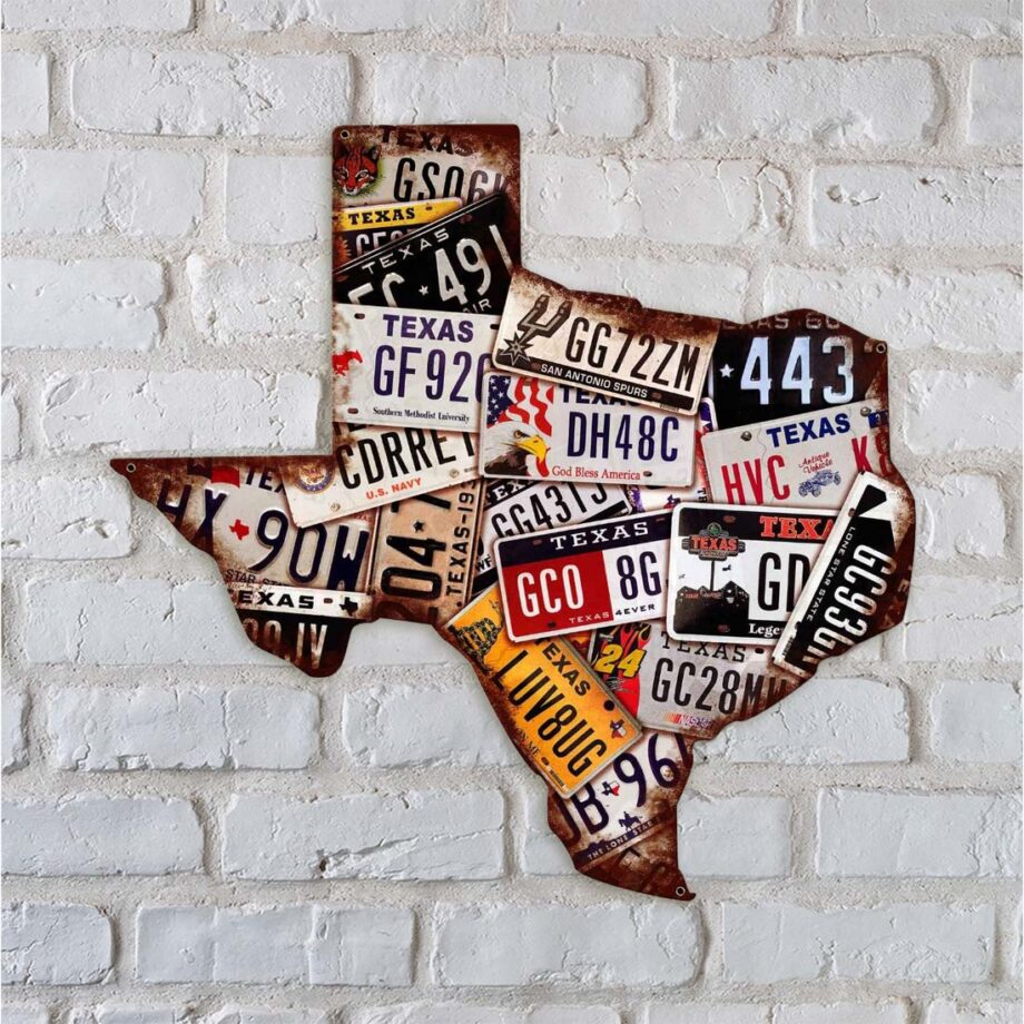 Texas License Plates Sign
