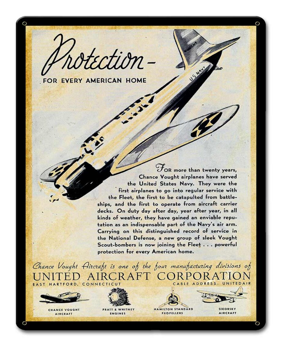 United Aircraft Corporation 1938 Sign
