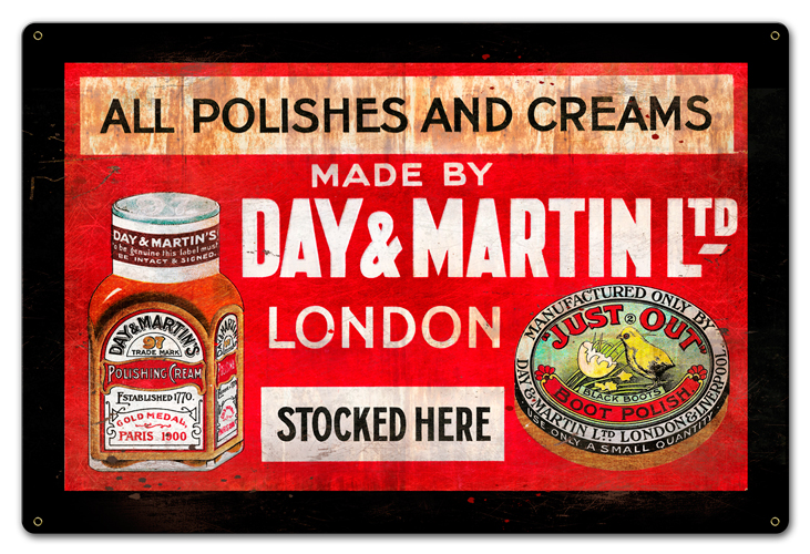 Day And Martin Shoe Polish Vintage Sign