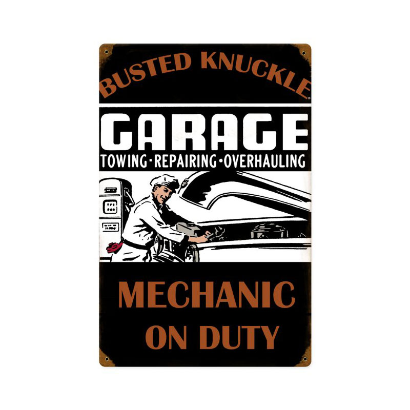 Mechanic On Duty Vintage Sign