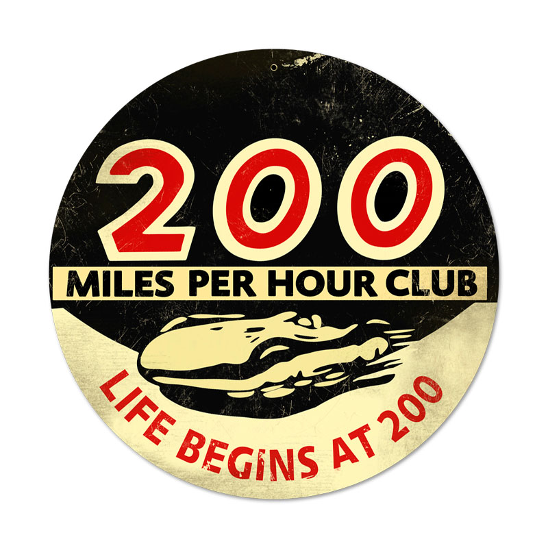 200 Mph Vintage Sign