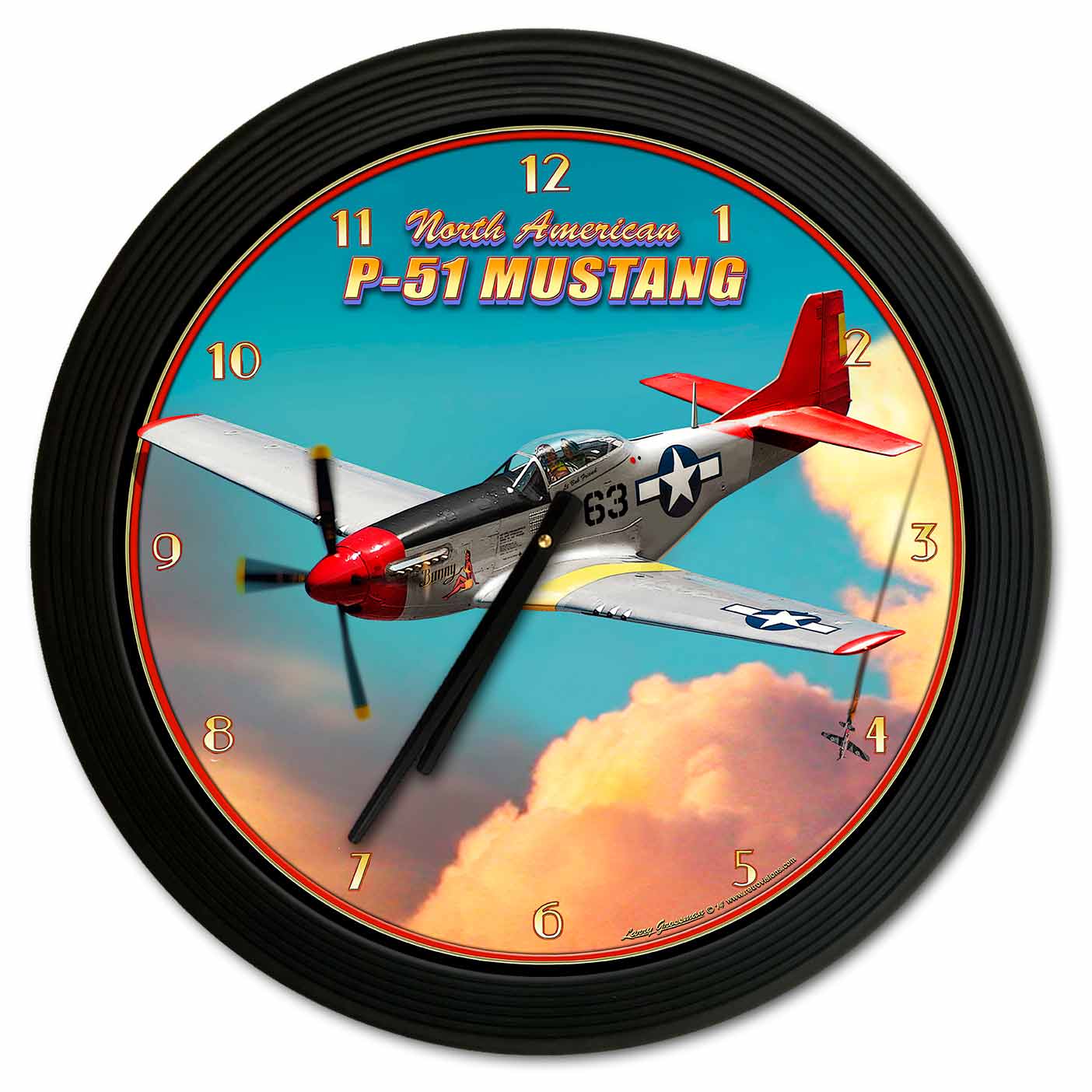P-51 Mustang 18 x 18 Clock