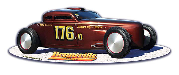 Bonneville Speed Coupe Cut-out Vintage Sign