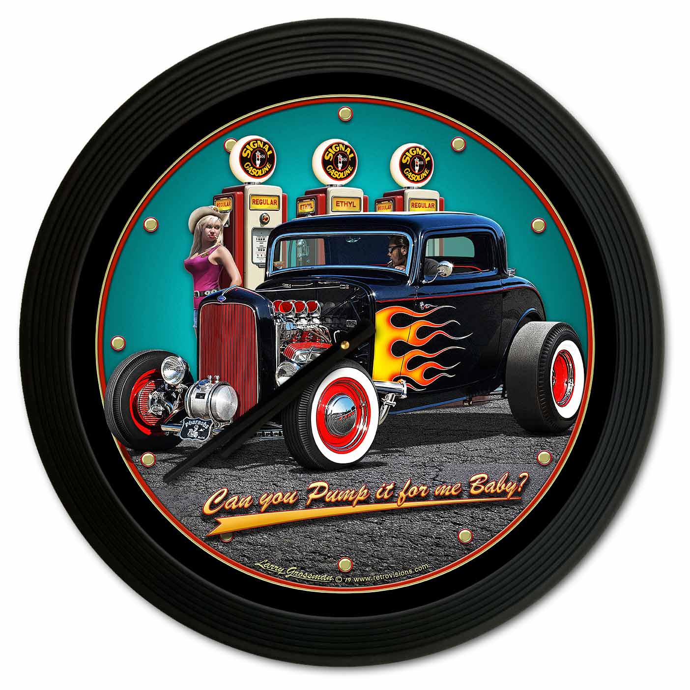 1932 Deuce Coupe Fillup 18 x 18 Clock