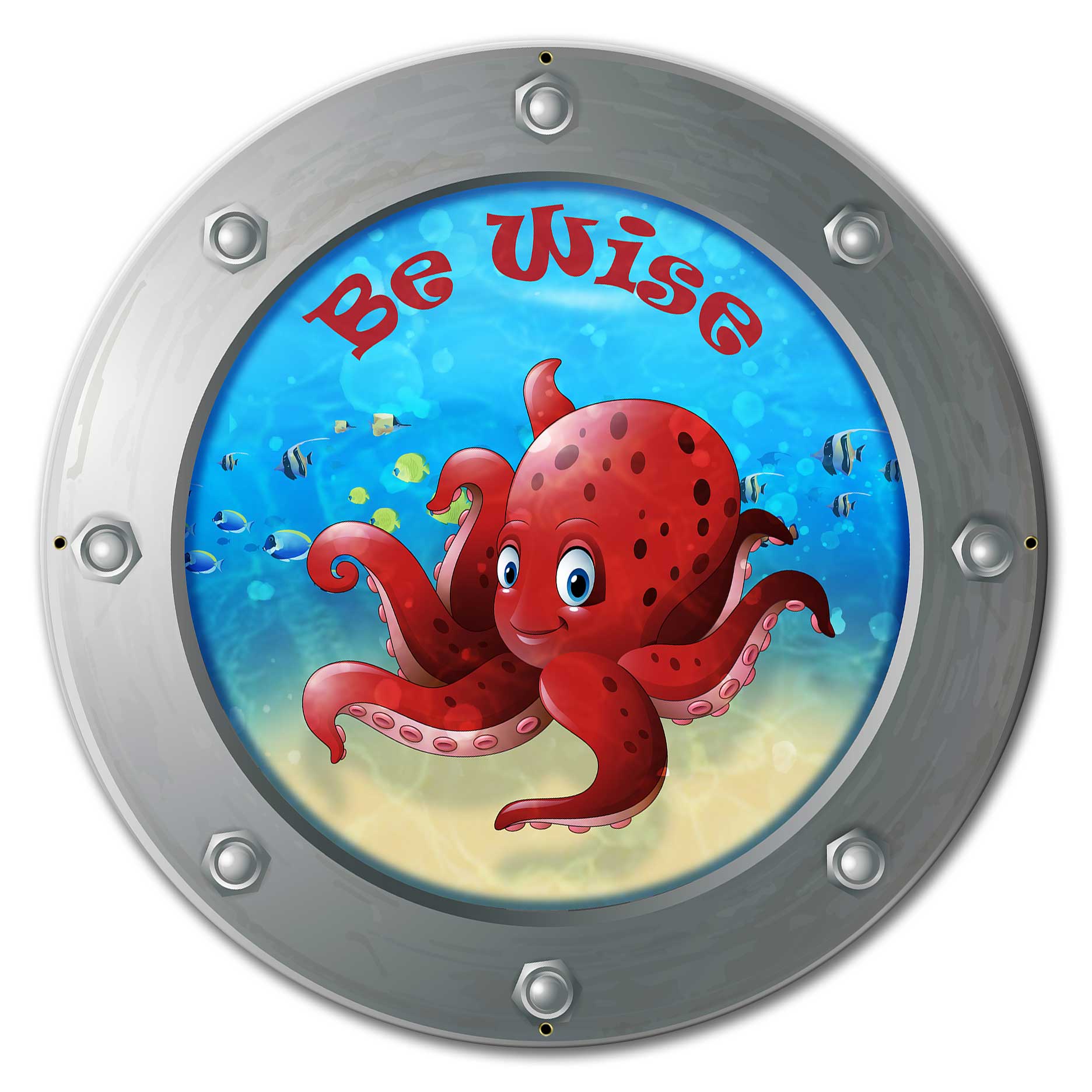 Be Wise Octopus 24 x 24 Custom Shape
