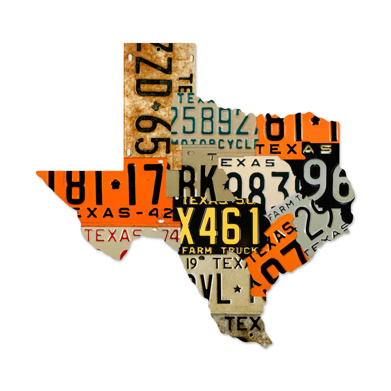 Texas License Plates Vintage Sign