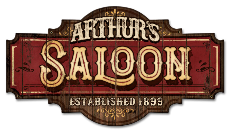 Bar Saloon Personalized Vintage Sign 