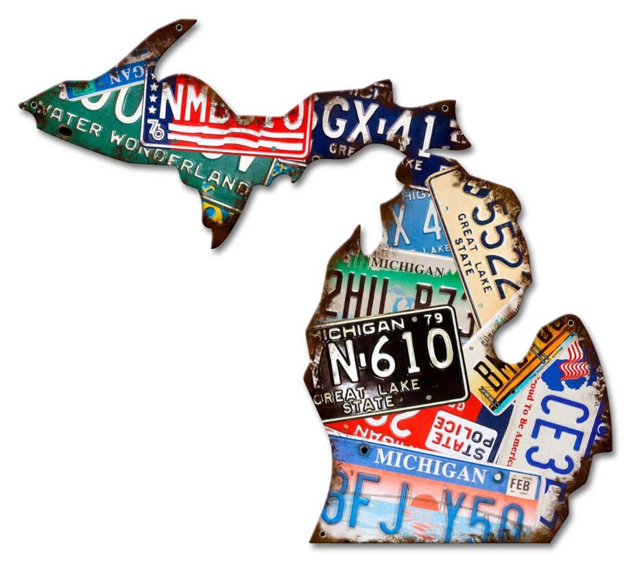 Michigan License Plates Sign