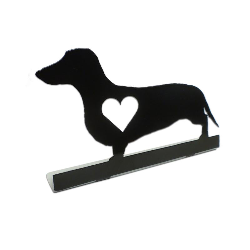 Dachshund Silhouette Dog Topper Vintage Sign