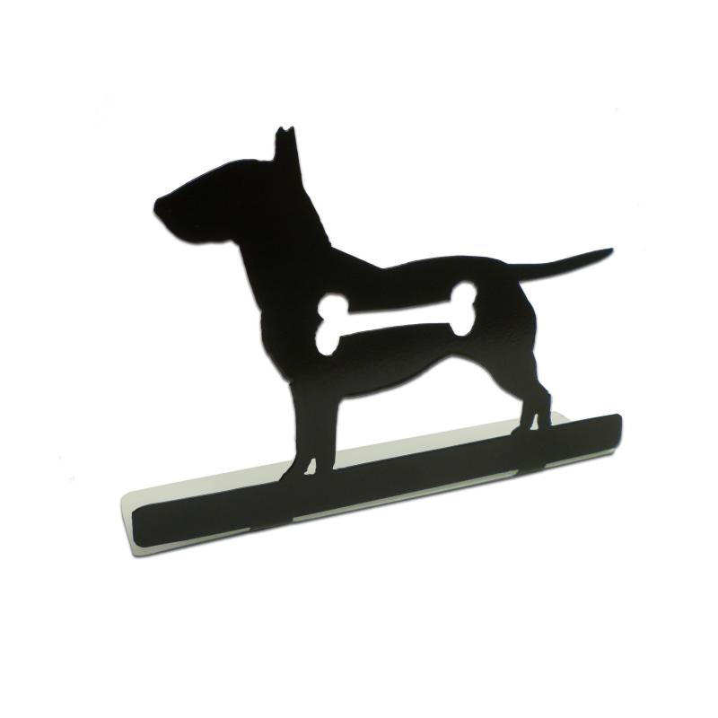 Bull Terrier Silhouette Dog Topper Vintage Sign