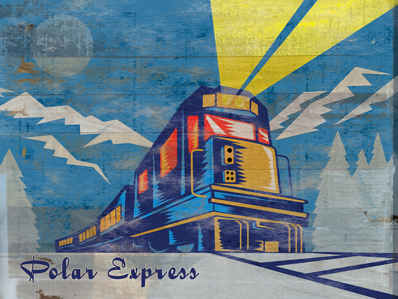 Polar Express Printed On Wood Vintage Sign