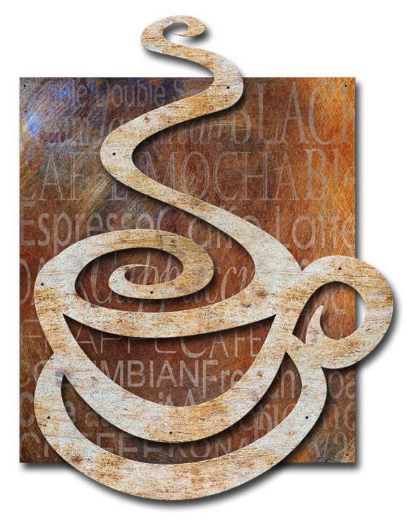 Coffee Cup 3D 40x27 Vintage Sign