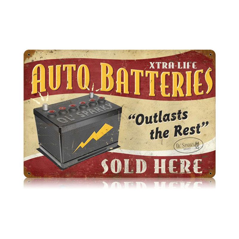 Auto Batteries Vintage Sign