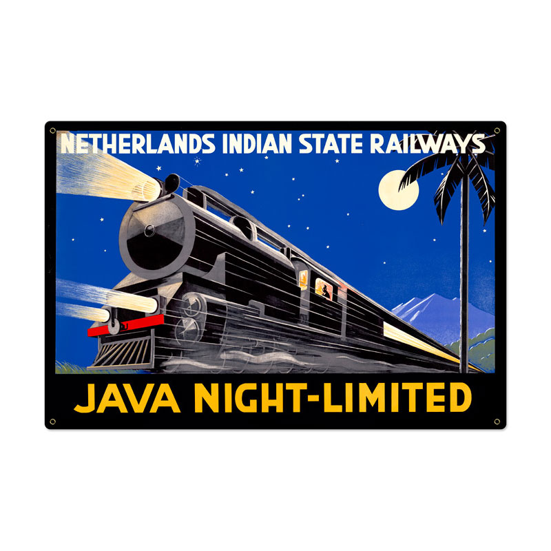 Java Night Train Vintage Sign