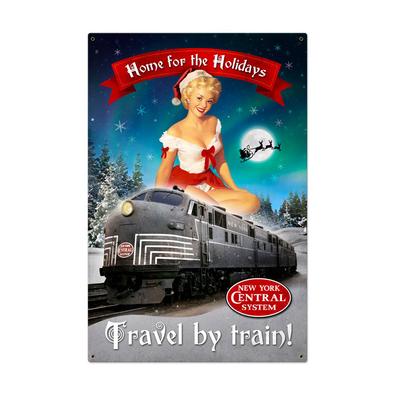 Christmas Train Vintage Sign