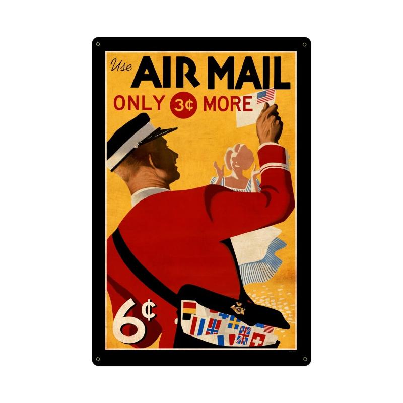 Air Mail Postage Stamp Vintage Sign